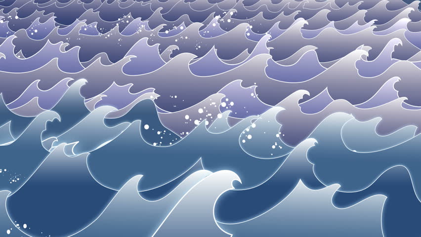 cartoon ocean waves video