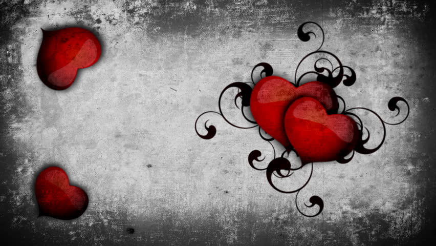 Hearts On a Wall-look Background Stock Footage Video (100% Royalty-free