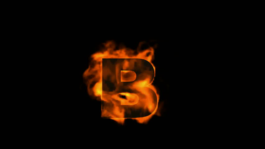 Fiery Letter B Burning In Loop With Particles - Royalty Free Video