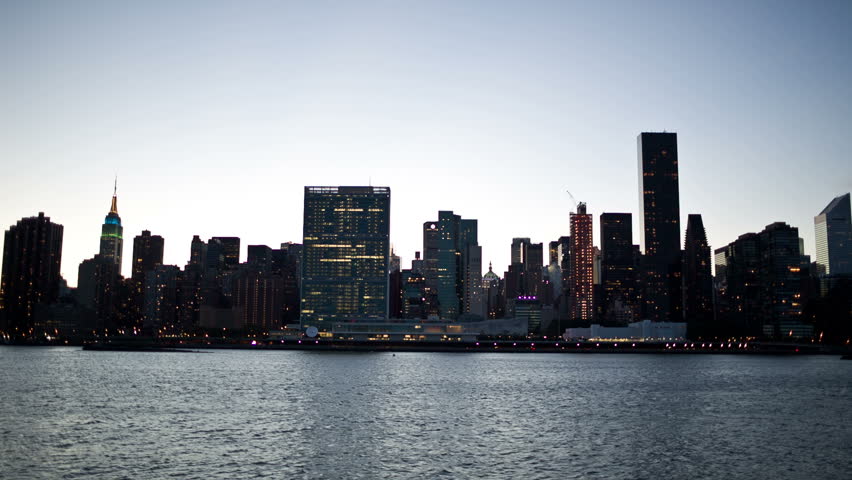 Manhattan Skyline And Freedom Tower At Night, New York City, USA Stock ...