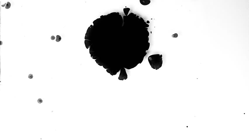 White Sheet Of Paper With Ink Dripping Formed Blots. Stock Footage ...