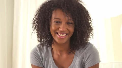 Happy African American Teenage Girl Stock Footage Video 100