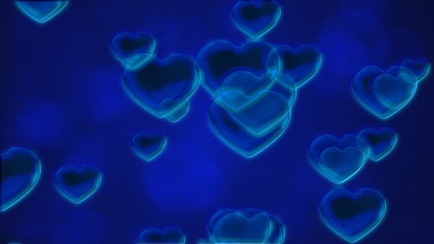 Stock Video Clip of Blue Love Hearts Abstract Motion Background ...