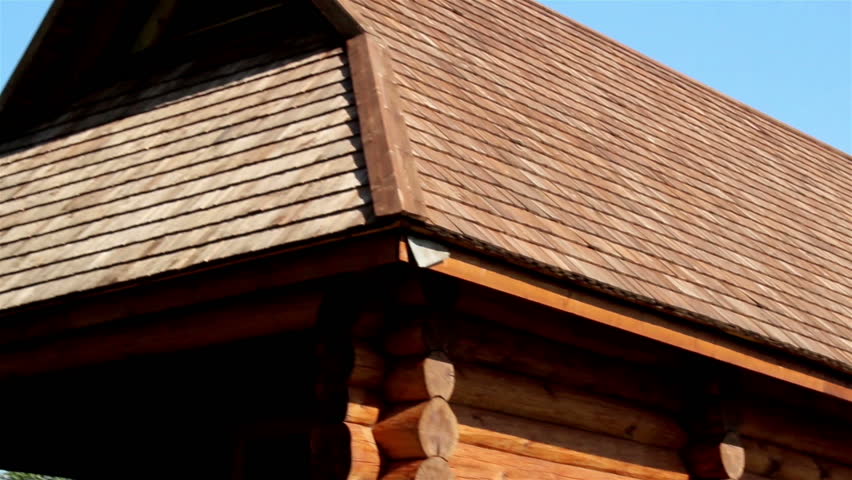 Hd00 14brown Colored Log House With Tar Oiled Cedar Wooden