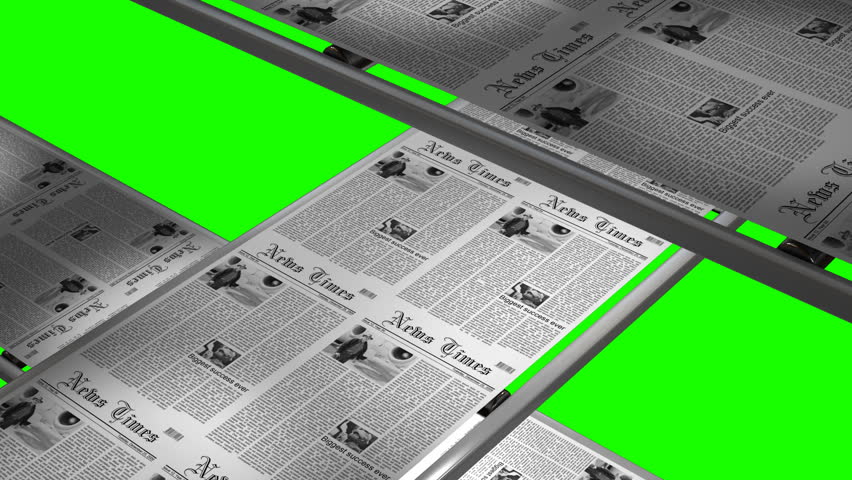 Newspaper Press At Work Seamless Loop With Alpha Matte 4 3 Aspect 
