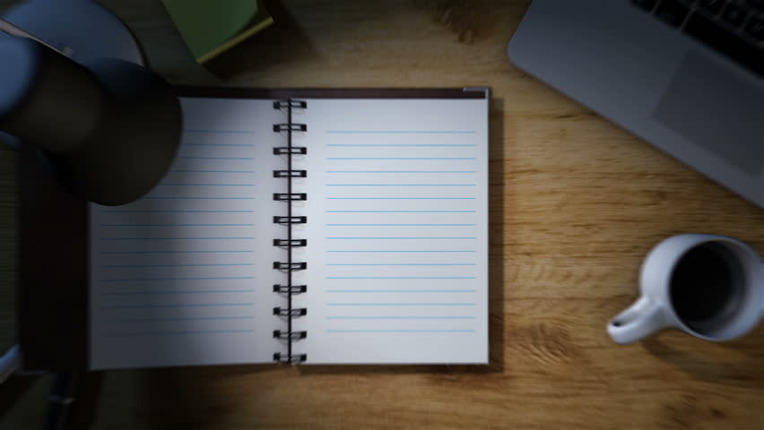 Work Desk With Notepad Opening Stock Footage Video 100