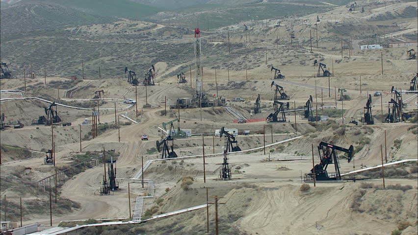 Oil Rigs Dirt Roads Hills. Stock Footage Video (100% Royalty-free ...