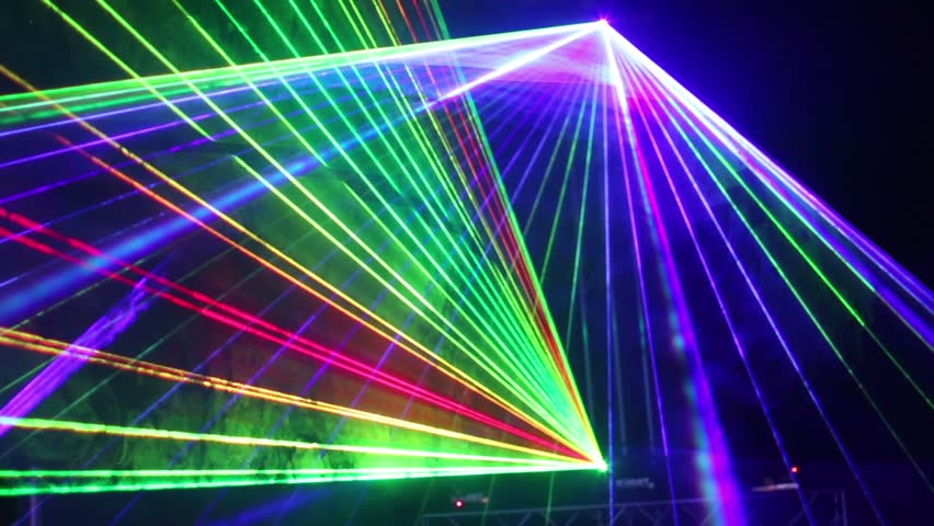 Digital Animation Of Bright Colourful Laser Beams Shining ...