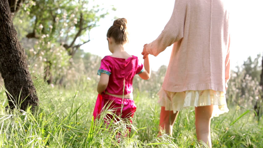 Download Young Mother and Daughter Holding Stock Footage Video (100 ...