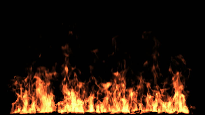 Animated Fire On Black Background. Stock Footage Video (100% Royalty ...