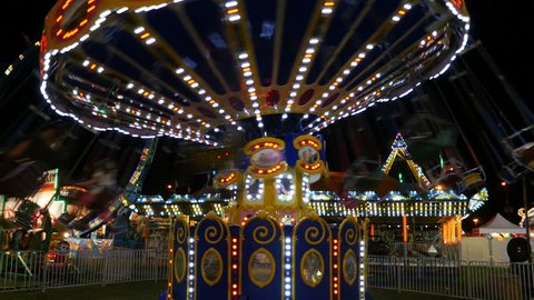 Augustq Fair Grounds Nj Christmas Lights 2022 Colorfully Illuminated Chair-O-Planes Spins Night During Stock Footage  Video (100% Royalty-Free) 7011427 | Shutterstock
