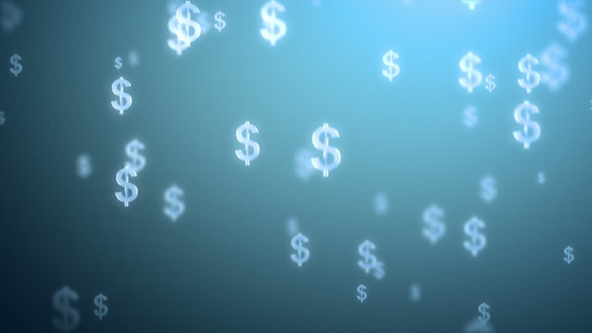 Money Rain Background, Dollars. 3d Stock Footage Video (100% Royalty