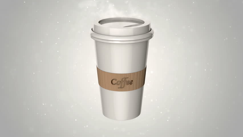 Stock Video Clip of Animation rotation of coffee cup with paper ...