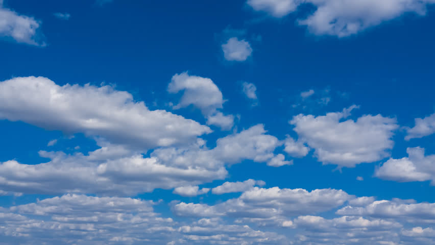 Clouds Against A Vivid Blue Sky. HD 1080p Time-lapse. Stock Footage ...