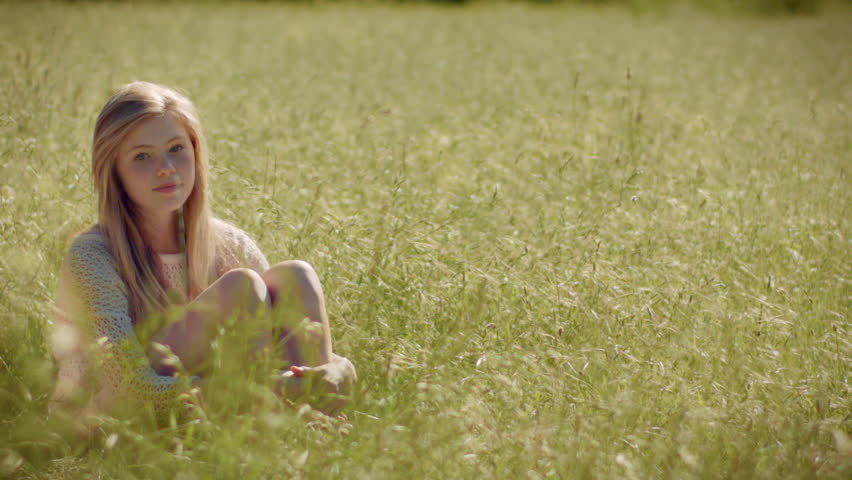 Beautiful Teen Girl Sits Alone Stock Footage Video 100