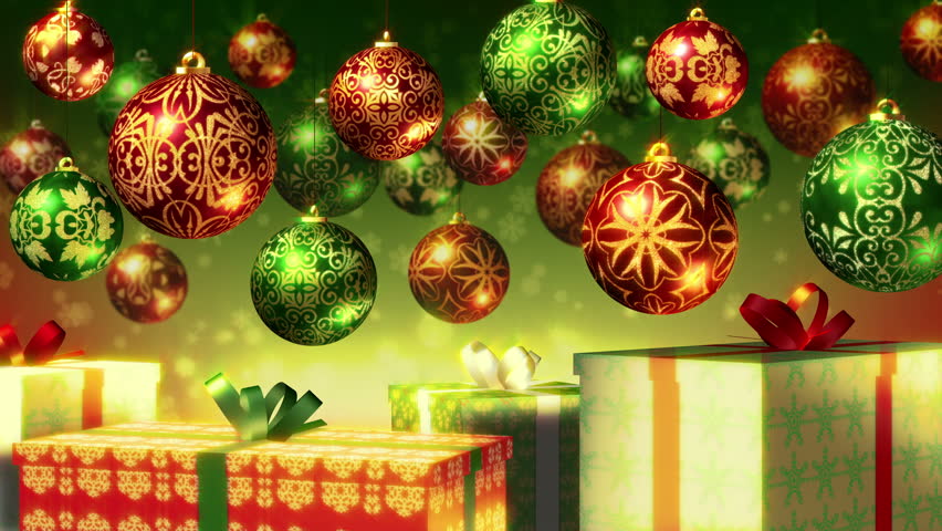 Christmas Balls and Gifts Loop. Stock Footage Video (100% Royalty-free