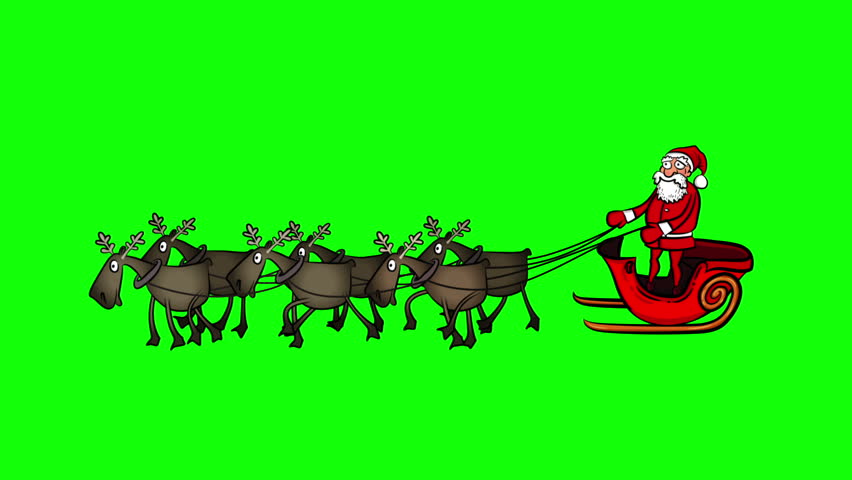 Christmas Cartoon Santa Claus Sleigh Stock Footage Video 100 Royalty Free 7697287 Shutterstock