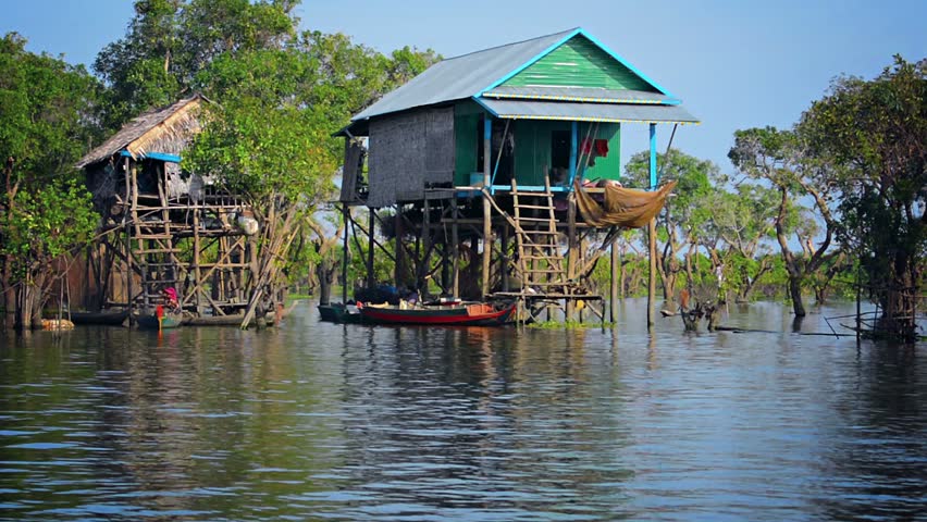 River Houses On Stilts Built Stock Footage Video 100 