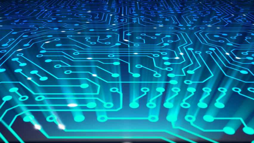 Abstract Electronic Circuits Loop. Technology Background Animation ...