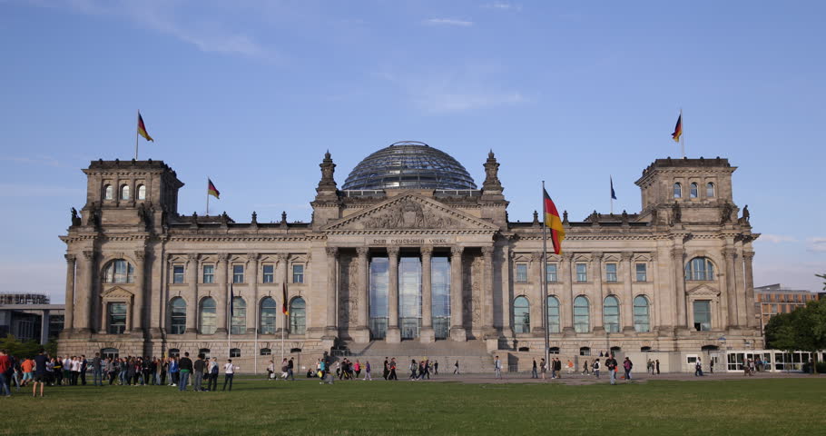 Berlin, Germany - June 30, 2014 Tourist People Crowd Visiting Reichstag 