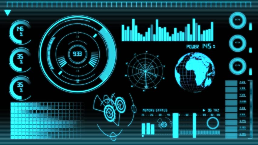 Futuristic Technology Interface Computer Data Screen Stock Footage