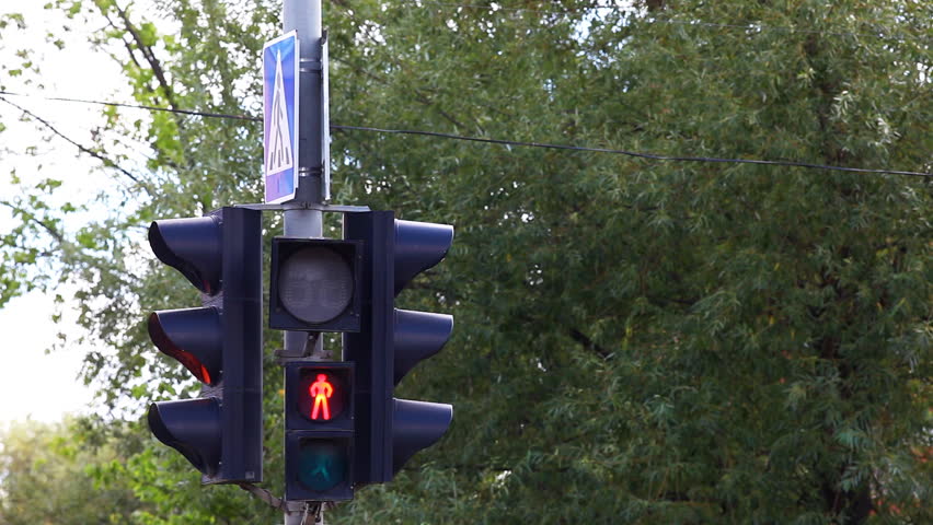 Traffic Light On the Post Stock Footage Video (100% Royalty-free ...