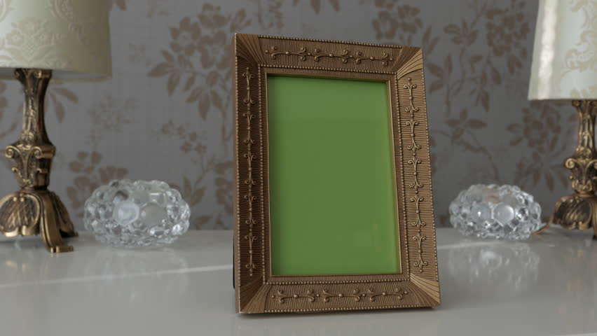 Stock Clip Of Single Picture Frame With Green Screen On Stock Clip Of Single Picture Frame With Green Screen On Shutterstock