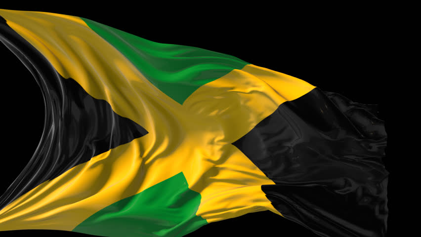 Flag Of Jamaica Beautiful 3d Animation Of Jamaica In Loop Mode Stock ...